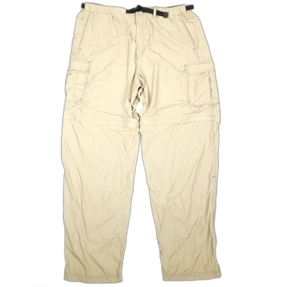 REI Khaki Belted UPF+ Cargo Convertible Outdoor Utility Pants Mens XXL Gorpcore - Picture 1 of 7